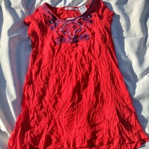 Solitaire Embroider Tunic Top Blouse Red & Blue Size  M